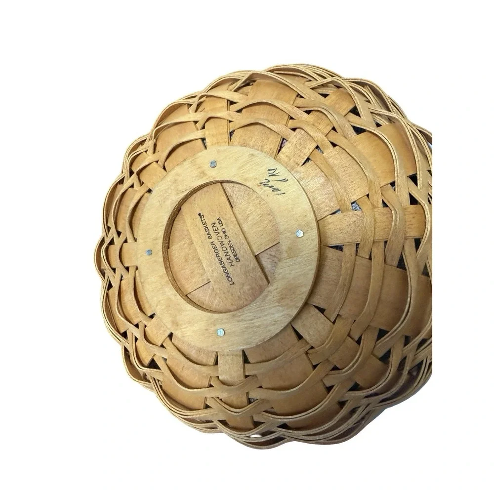 Longaberger 2001 Pumpkin Patch Basket, Liner, Protector & Tie Ons Fall Harvest